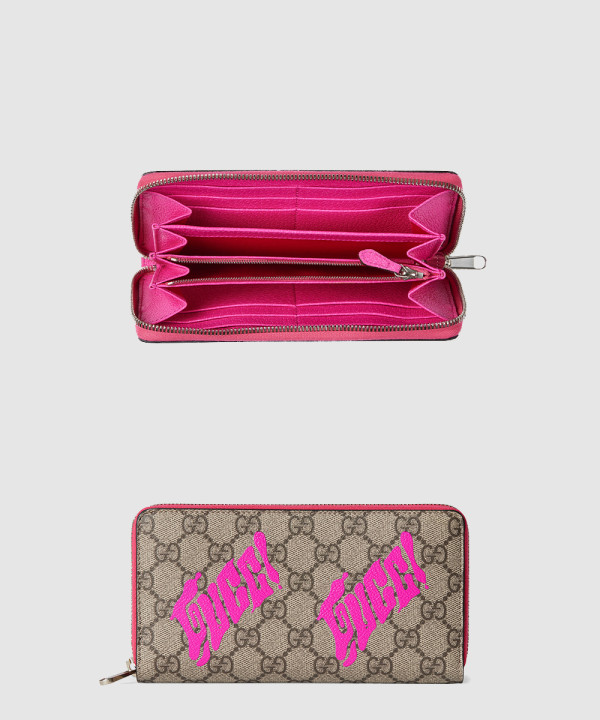 구찌 투톤 GG 모노그램 지퍼 장지갑 835324