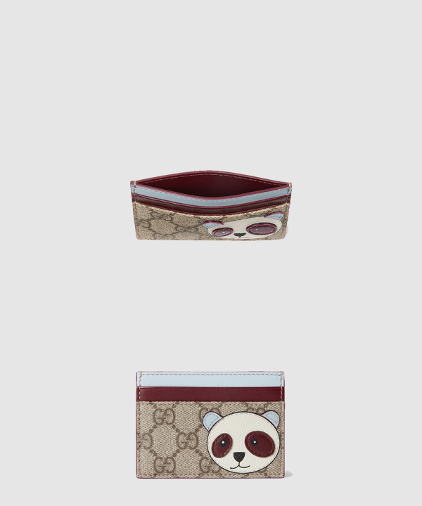 구찌 판다 디테일의 바이컬러 GG 카드 케이스 818769