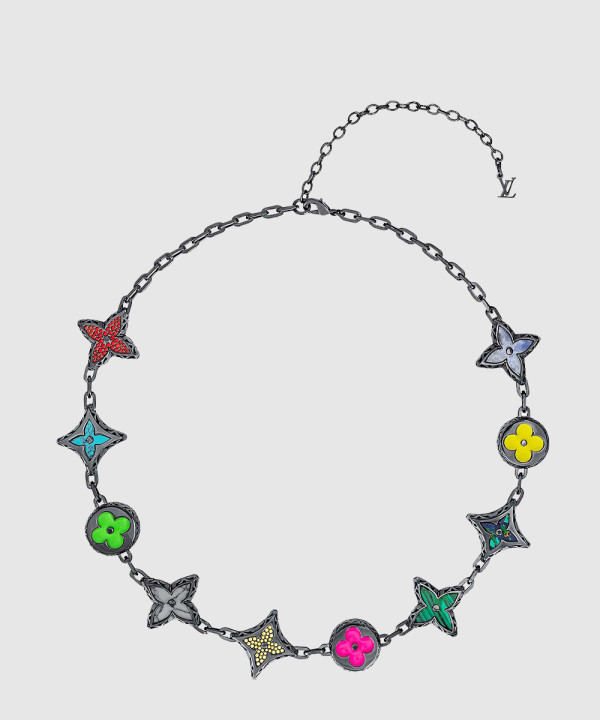 루이비통 MNG 빅 파티 목걸이 멀티컬러 M01058