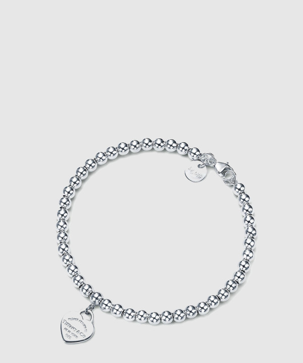 티파니앤코 하트 태그 비드 팔찌