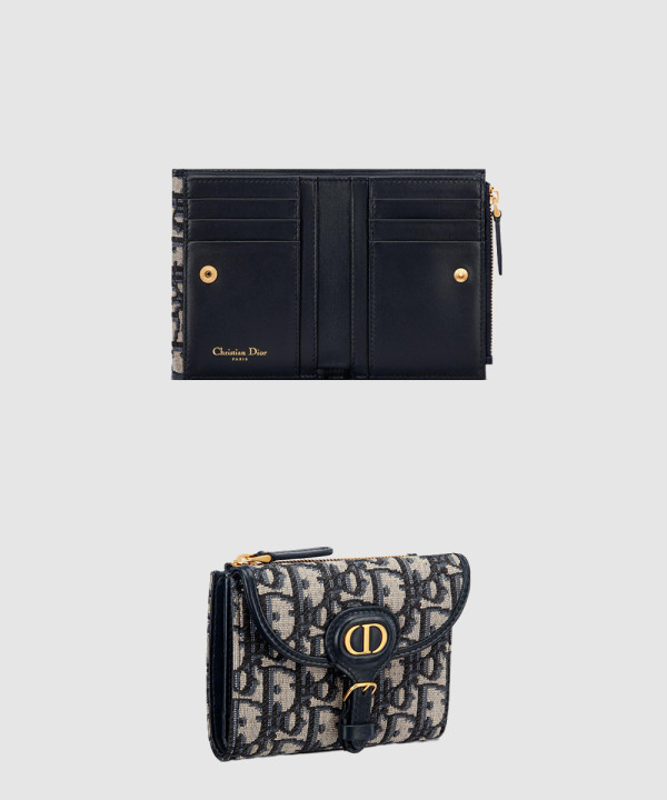 플랩 더블 할인 트윌 자카드 더블 가죽 지갑 S5699