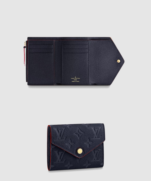 루이비통 가죽 엠보 패턴 동전 카드지갑 중지갑 M64577