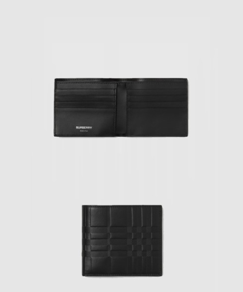 버버리 체크 엠보 가죽 2단 머니클립 80493141