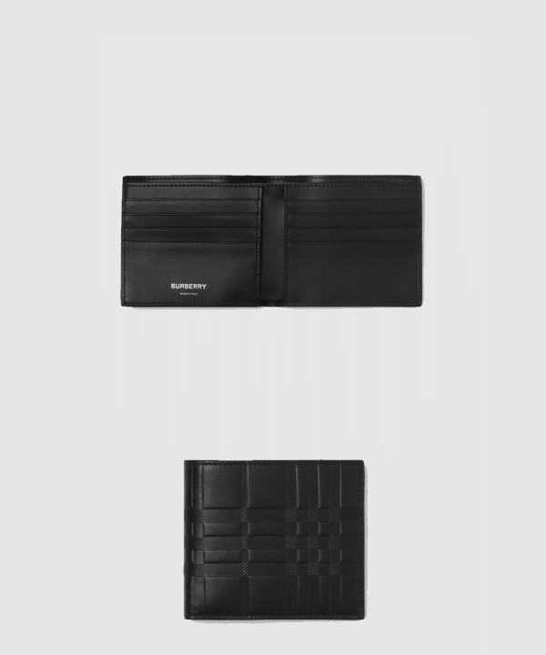 버버리 체크 엠보 가죽 2단 머니클립 80493141