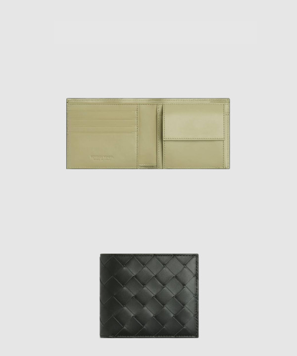 보테가베네타 동전 지갑을 갖춘 인트레치아토 폴더형 지갑 749412