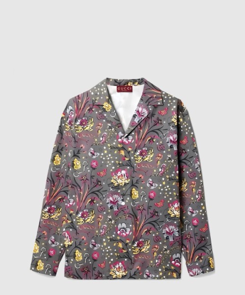 구찌 프린트 코튼 포플린 셔츠