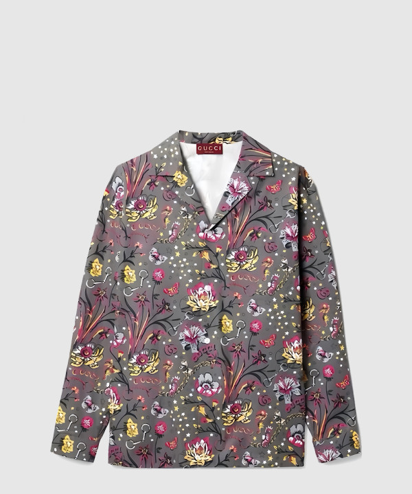 구찌 프린트 코튼 포플린 셔츠