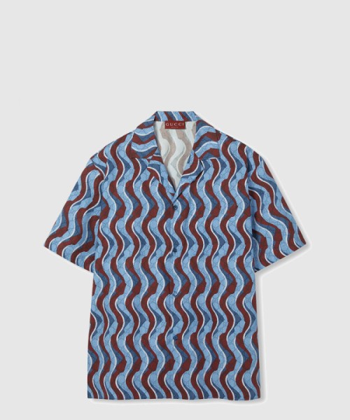 구찌 프린트 코튼 셔츠