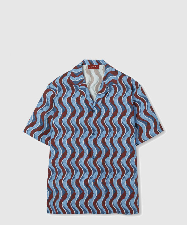 구찌 프린트 코튼 셔츠