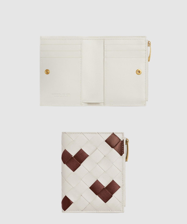 보테가베네타 바이 폴드 인트레치아토 스몰 지퍼 지갑 742330