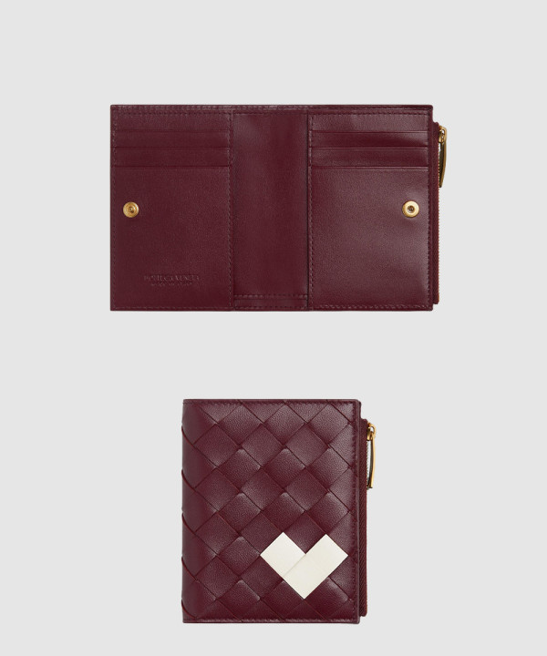 보테가베네타 바이 폴드 인트레치아토 스몰 지퍼 지갑 742330