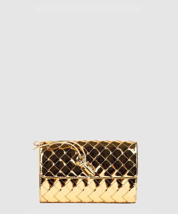 보테가베네타 라미네이트 라지 안디아모 플랩 지갑 741504