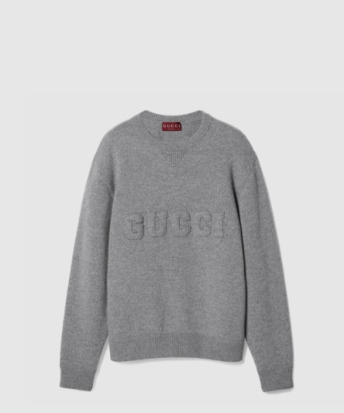 구찌 자수 장식의 울 니트 스웨터