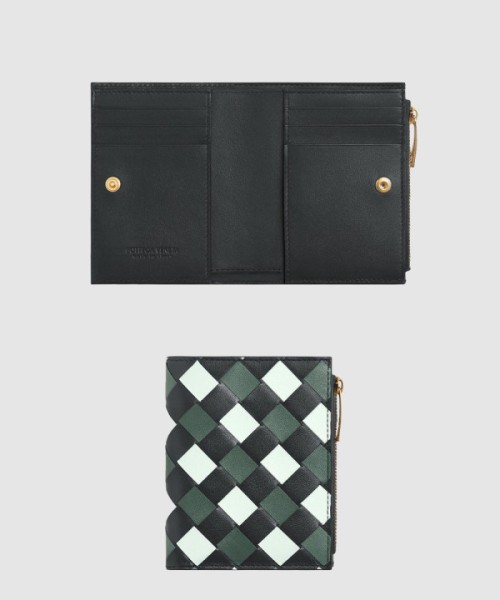보테가베네타 스몰 카세트 폴더형 지퍼 지갑 742330