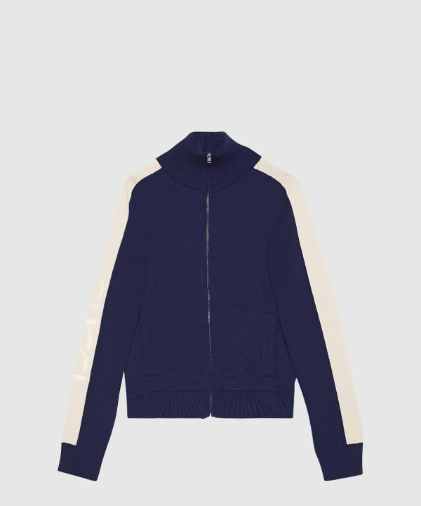 구찌 코튼 니트 지퍼 봄버 자켓