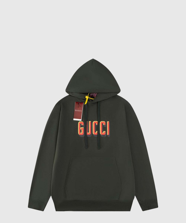 구찌 로고 프린트 코튼 후디