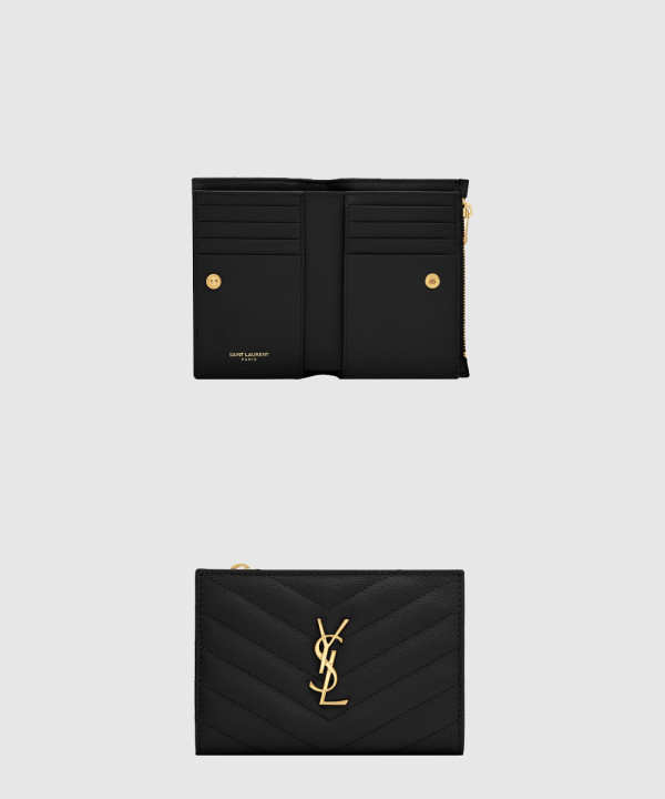 생로랑 투파트 지퍼 중지갑 575974