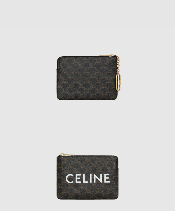 셀린느 동전 지갑 프린트 트리옹프 캔버스 10C662