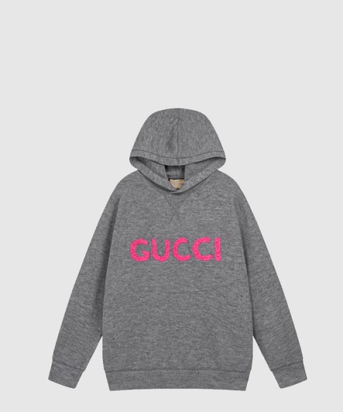 구찌 로고 엠브로이드 울 후드 스웨터