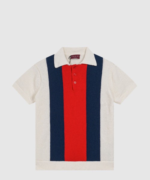 구찌 코튼 블렌드 테리 니트 폴로 셔츠