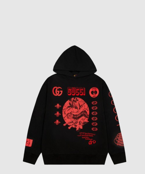 구찌 코튼 저지 후드 스웨트셔츠