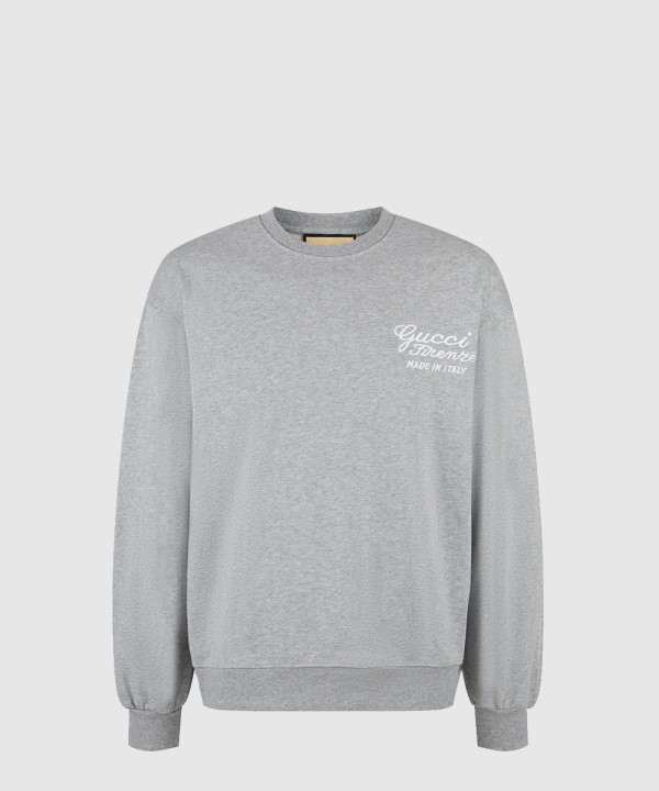 구찌 저지 코튼 자수 스웨트셔츠