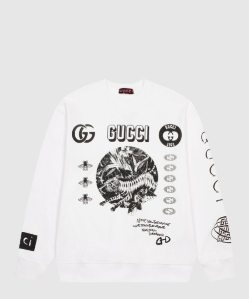 구찌 로고 엠브로더리드 맨투맨