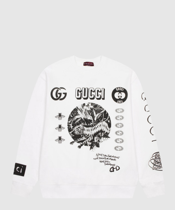 구찌 로고 엠브로더리드 맨투맨