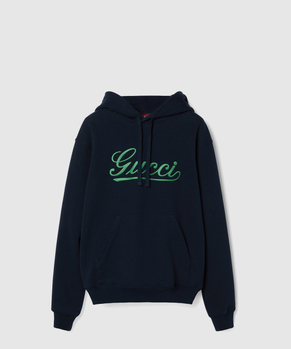 구찌 코튼 저지 후드 스웨트셔츠