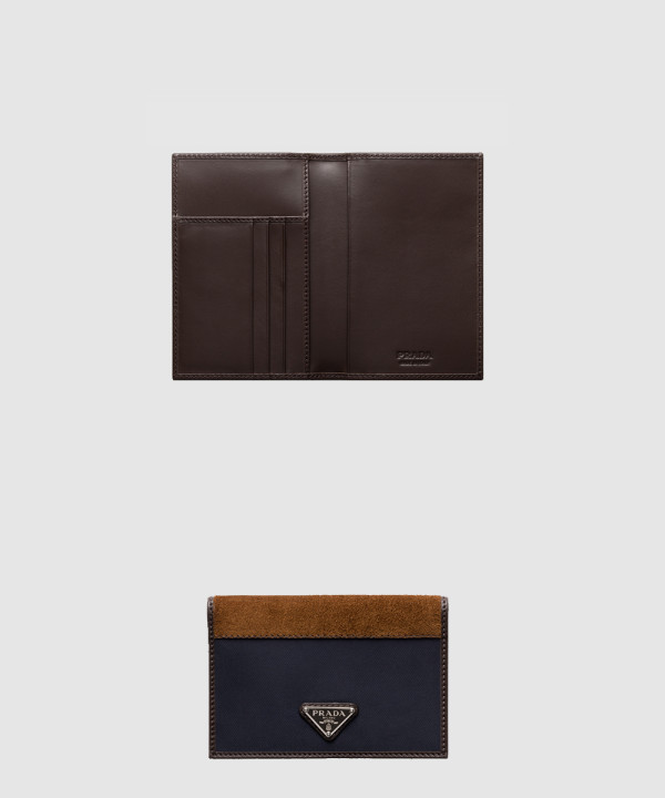 프라다 리나일론 및 가죽 여권 지갑 2MV017
