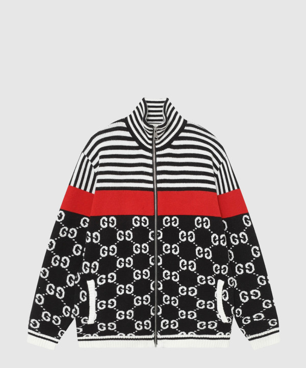 구찌 로고 니트 코트