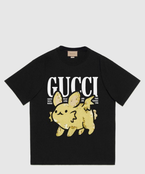 구찌 플라워 코튼 톱