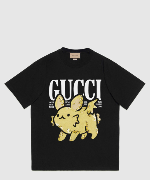 구찌 플라워 코튼 톱