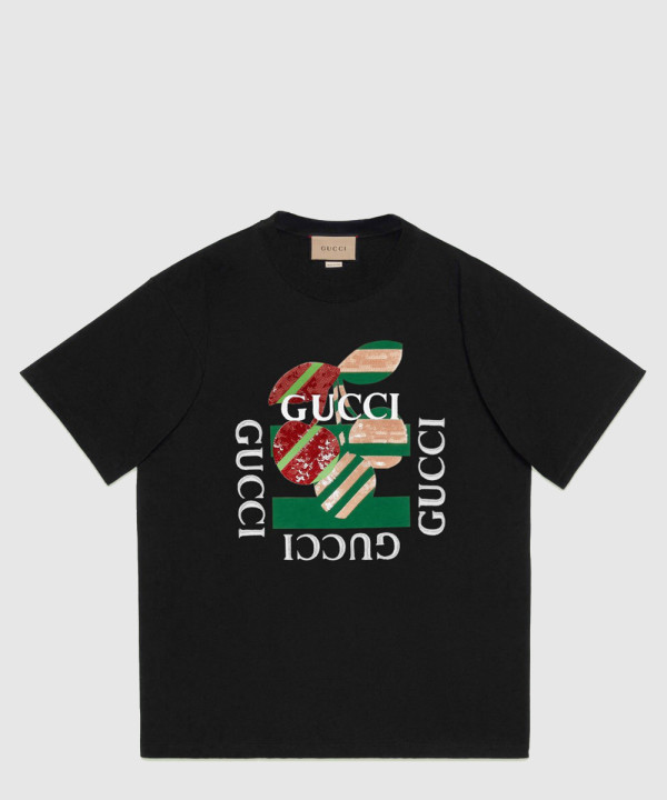 구찌 플라워 코튼 톱