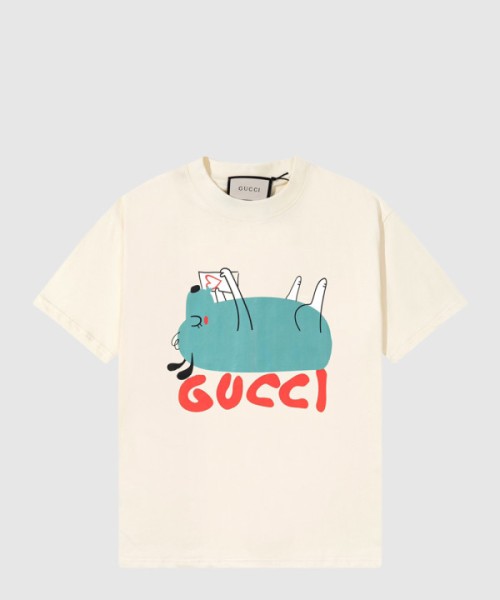 구찌 프린트 면 티셔츠