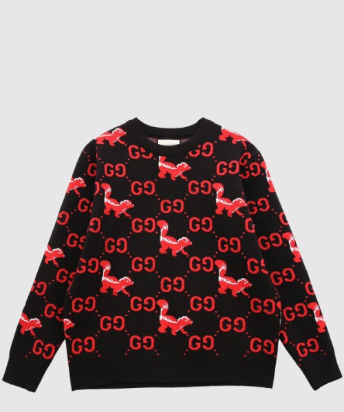 구찌 프린트 니트 톱