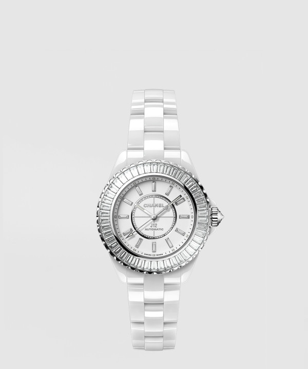 샤넬 J12 바게트 다이아몬드 베젤 워치 12.2 33 H7430