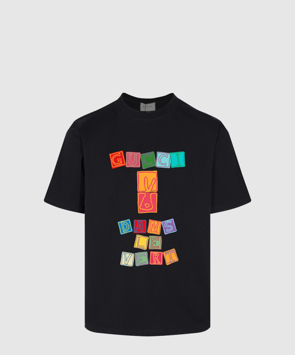 구찌 프린트 면 티셔츠