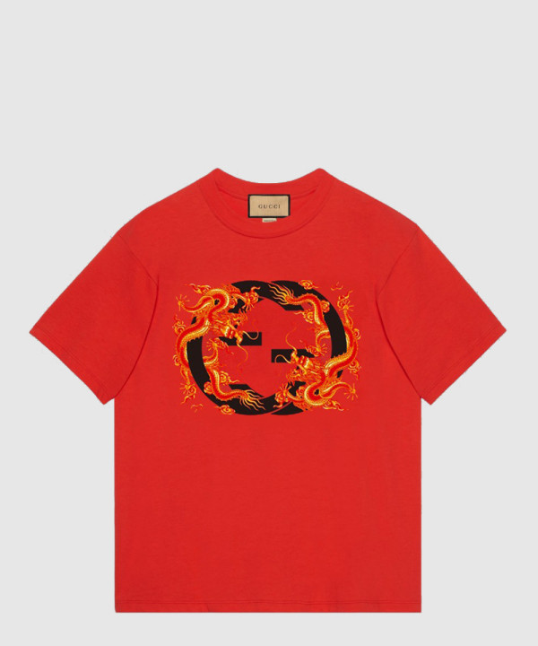 구찌 프린트 면 티셔츠