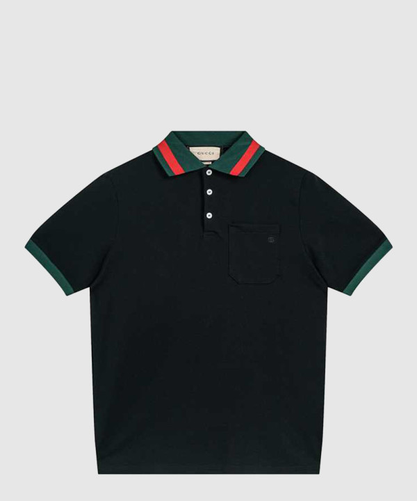 구찌 면 폴로 셔츠