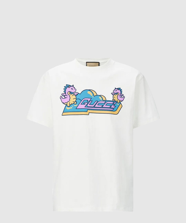 구찌 프린트 면 티셔츠