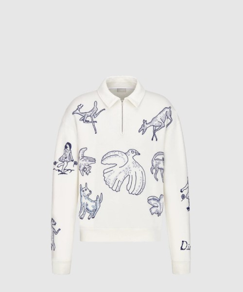 디올 지퍼 칼라 스웨트셔츠