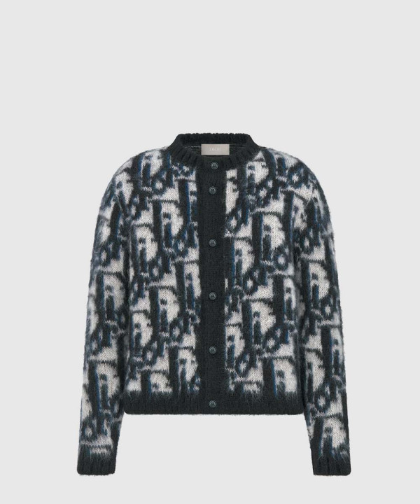 디올 로고 니트 코트