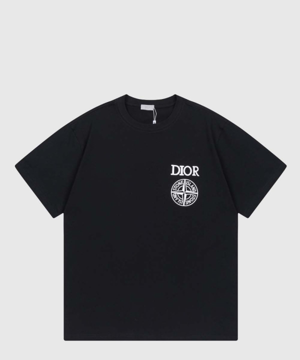 디올 로고 프린트 반팔