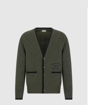 디올 로고 니트 코트