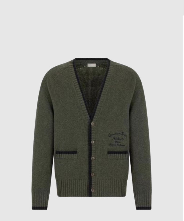 디올 로고 니트 코트