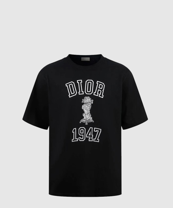 디올 로고 프린트 반팔