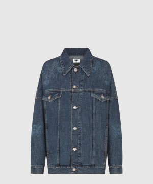 디올 로고 쇼트 데님 재킷