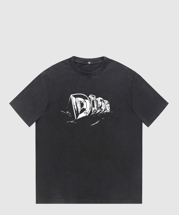 디올 로고 프린트 반팔