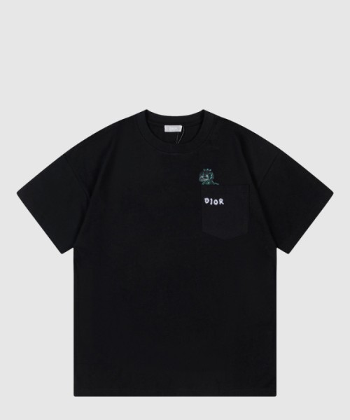 디올 로고 프린트 반팔